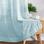 Story@Home Serene Door Curtains 7 feet Long Set of 4, Polyester Solid Print Semi-Transparent Door Curtains for Living Room, Bedroom, Kids Room, 118 x 215 cm, Sky Blue, Perfect for Festive Gifting