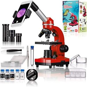 Bresser Biolux SEL Junior Student Microscope with Smartphone Holder, Extensive Accessories and Barlow Zoom System for Children, Beginners and Adults