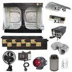 Complete Hydroponics Kit With Timer Box Dual Spectrum HPS Grow Light Clip-On Fan Carbon Filter