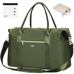 WANDF for Spirit Airlines Personal Item Bag 18x14x8 Travel Duffel Bag with TSA Approved Quart Size Bag & Shoes Bag Weekender Overnight Bag Carry-on Luggage for Women (Drak Green)