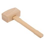 Kadimendium Carpenter Wood Hammer Wood Carving Mallet Beechwood Woodworking Mallet Free Striking Professional Wooden Tapping Tool(L)