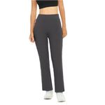 BlissClub Women AM PM Cotton Straight Pants | Wide Waistband | High Rise | Drawstring | 2 pockets