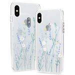 Clear Phone Case for iPhone X iPhone Xs Case Soft Silicone Shockproof Transparent TPU Protective Daisy Floral Lavenders Patterns Design Case Girls&Women Cute Cover for iPhone X iPhone Xs