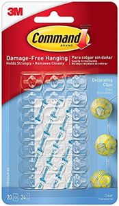 3M Command Self-Adhesive Damage Free Hanging Clear Decorating Clips for Fairy Lights