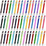 Konohan 100 Pieces Stylus Pen 2 in 1 Ballpoint Pen with Stylus Tip Capacitive Stylus Ballpoint Pen for Touch-Screen Phone Tablet, Touchscreen Devices, Compatible with iPad iPhone Samsung