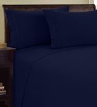 Elegant Comfort 1800 Thread Count 3 line Egyptian Quality Luxurious Silky Soft Wrinkle & Fade Resistant 4 pc Sheet Set, Deep Pocket Up to 16", and Colors, Queen, Navy