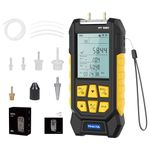 VKALTUL Digital Manometer PT520,Dual Port Air Gas Pressure Tester Differential with 10 Units High Accuracy Value 29 Data Stores Backlight Display,-100~200Kpa,-1000~2000mbar