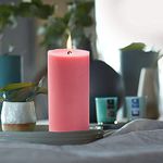 EIN SOF Rose Scented Candles for Home Décor – 3x6 inches Fragrance Pillar Candle, Pink Romantic Thick Aromatic Mombatti with 45 to 50 hours Long Burn Time