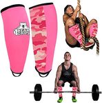 Bear Grips Deadlift Shin Guards - Gym Equipment Rope Climbing Shin Guard for Men and Women - Injury Prevention Calf Support Shin Guard Sleeves for Ultimate Shin Protection (Pink Camo, Medium)