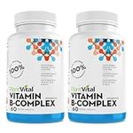 Plantvital Vegan Vitamin B Complex w Biotin, Niacin, Folate! Supports Immune & Liver Function. 100% of B1, B2, B3, B5, B-6, B-12! 4 MONTH SUPPLY. Supports Energy Production, Hair, Nails & Skin.