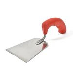 KRUFE Stainless Steel Blade Plastic Handle 4-Inch Essential Gardening Tool for Small Pots, Soil Digging, and Transplanting in Garden | Rust-Free, Ergonomic Khurpi for Gardening - Metal, Black, 1 PC