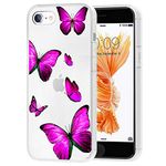 Zoeirc Case for iPhone 6S Plus Case, iPhone 6 Plus 5.5 inch Clear Case for Girls Women, Soft TPU Shockproof Protective Transparent Case Cover for iPhone 6 Plus/ 6S Plus (Rose Butterfly)