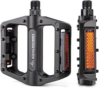 Mountain Bike Pedals 9/16 Inch - Bicycle Flat Pedals with Reflectors - Lightweight Aluminum alloy Wide Platform Pedals for Mountain Bike, BMX, Road Bike Pedals (Black)