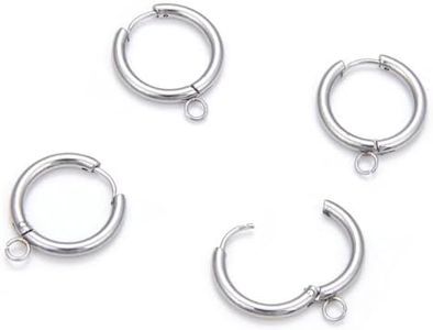 20pcs Adabele 316 Grade Surgical Stainless Steel Hypoallergenic 18.5mm Round Hoop Huggie Earring Hooks Open Loop Ring (2.5mm Wire Gauge) for Earring Making SEF13