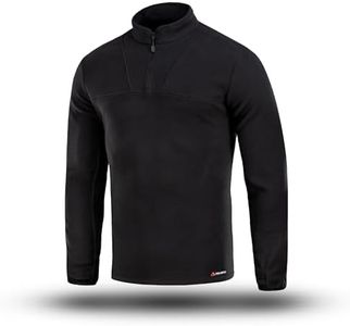 M-Tac Men's Tactical Fleece Pullover - Polartec Micro Series 1/4 Zip Underwear Sweater, Black, X-Large