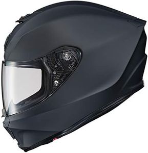 ScorpionEXO R420 Full Face Motorcycle Helmet with Bluetooth Ready Speaker Pockets DOT SNELL Solid (Matte Black - Medium)