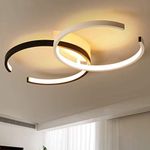 LANMOU LED Ceiling Light Dimmable, Elegant 2-C Design, 36W Modern Ceiling Lamp for Living Room, with Remote Control, for Bedroom Kitchen, 3000K-6000K, Bright & No Flicker, 55cm