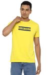 Allen Solly Men's Solid Regular Fit T-Shirt (ASKCQRGFQ63316_Gold S)