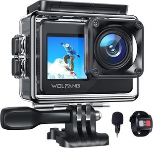 WOLFANG Cam éra Sport 4K 20MP WiFi GA120, Caméra sous-Marine étanche 40M pour la Plongée en Apnée, Deux Écrans,Caméra Sport Grand Angle 170 °,EIS, Microphone Externe, Télécommande