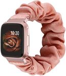 TOYOUTHS Scrunchie Bands Compatible with Fitbit Versa/Versa 2/Versa Lite Special Edition Women and Men Elastic Fabric Strap Pattern Replacement Bracelet Wristband Accessories(Rose Gold, Small)