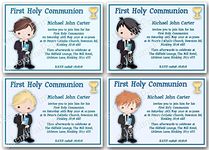 10 Personalised boys First Holy Communion Invitations with envelopes J201