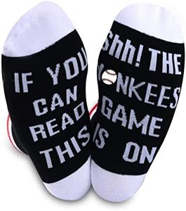 TSOTMO 2 Pairs Baseball Socks Baseball Socks If You Can Read This The Game Is On Socks Gift For Bsaeball Team (Yank)