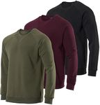 3 Pack: Men's Big and Tall Heavy weight King Size Fleece Long Sleeve Crew Neck Pullover Sweatshirt Sweater Soft Plush Active Breathable Athletic Workout Casual Warm Fashion Winter Work Set 8, 4X