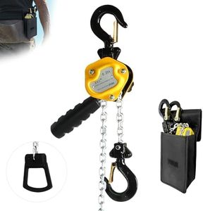 Toriexon 550LBS Manual Lever Chain Hoist Mini Puller 1/4 Ton Capacity Portable Chain Come Along 10 Feet Lift G80 Chain Ratchet Lever Hoist with Hook