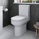 Affine Close Coupled Dual Flush Toilets WC Soft Close Space Saving White Modern (Tivoli Comfort Height)