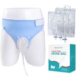 Wearable Urinary Drainage Bag for Men(2000 ML*1+1000 ML*2) ，Reusable Urine Collection Bag，Urinary Drainage Bag System，Elderly Urinalfor Bedridden Patients（Blue)