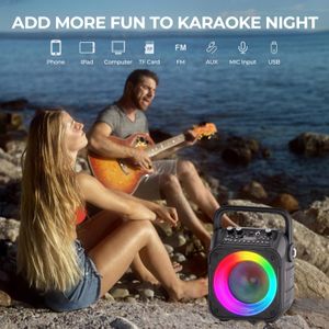 Ankuka Karaoke Machine – Portable Bluetooth Speaker, Black