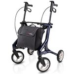 Topro Pegasus Ultra lightweight Carbon Fibre Folding Rollator Walker Walking frame (Blue)
