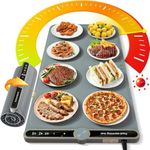 Warming Mat for Food Extra Large, Silicone Heating Pad with 9 Temp Settings & 6H Timer, 8s Fast Heat, Child Safety Lock, Foldable Buffet Warmer for Kitchen Countertop, Party Buffet (Gray)