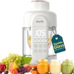 Glass Baby Food Maker 12oz Baby Steamer and Blender Glass Reservoir & Glass Bowl No Plastic Food Processor 9 in 1 Puree Maker Dishwasher Safe Food Blender, Timer, Recipe