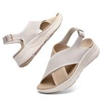 Hanani Womens Orthopedic Sandals Adjustable Strap Sandals Arch Support Ladies Summer Wedge Slingback Sliders Platform Walking Shoes Washable Slide Sport Girls Casual Thick Bottom Beach Shoes