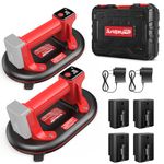 SundpeyPRO Electric Glass Suction Cups - 2-PCS Heavy Duty Vacuum Lifter Max 300kg with 4 x 3.0Ah Batteries & 2 Chargers & Digital Display, 10" Battery Suction Lifter for Tile, Glass, Granite, Marble