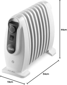 DeLonghi 800W Oil Filled Radiator Heater – Compact White
