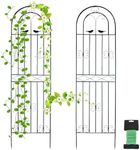 Hrickoaly 1 Pack 71" H x 20" W Metal Trellis for Climbing Plants Outdoor,Potted Vines,Rose,Clematis,Ivy Support,Black