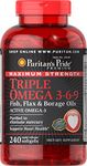 Puritans Pride Maximum Strength Triple Omega 3-6-9 Fish, Flax & Borage Oils-240 Softgels