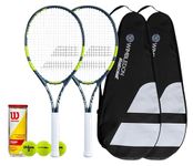 Babolat WIM'DON Adult Tennis Racket including Full Protective Cover & 3 Tennis Balls (Single Racket & Twin Racket Set Available) (2 x Rackets Bundle Set)