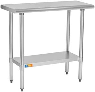 Treshin Stainless Steel Table 18" X 36", Commercial Heavy Duty Prep & Work Table with Undershelf for Kitchen, Restaurant, Home, Hotel