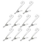 uxcell 20Pcs Clothespin with Hook Stainless Steel Universal Hanging Clips for Laundry Clothes Display Photo Storage Item (108mm Silver)