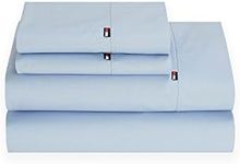 Tommy Hilfiger Signature Solid Sheeting 200 TC Set of 2 Pillowcases, King Size, 100% Cotton (Light Blue)