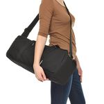 Dusky Leaf Big Yoga Bag - Yoga Mat Bag for Large Yoga Mats - Nü Black