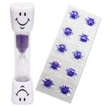 Dental Aesthetics Smile Toothbrush Timer & 10 Disclosing Tablets (Purple)