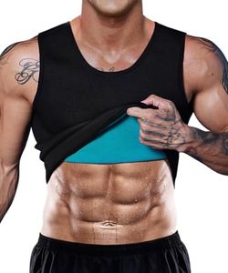 DownLTL Chaleco Sauna Deportivo Hombre Camiseta Fitness Faja Compresión para Sudoración, Reductora Adelgazante de Neopreno Adelgazantes con Cremallera