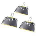 PHYEX 3-Pack 17" Heavy Duty Metal Dust Pans, Wide Dustpans for Household, Easy to Assemble