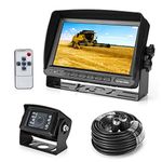 Backup Camera and Monitor System, 18 IR LED Night Vision with Waterproof Reversing Backup Camera + 7" Inch TFT LCD Display Rear View Monitor (Two Bracket)