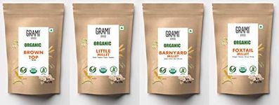 Grami SuperFoods Assorted Millet Grains 500x4 (Foxtail, Little, , Barnyard , Brown Top, ) 500g