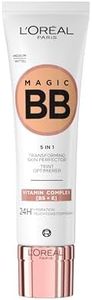 L'Oréal Paris Magic BB Cream with SPF 20, 5-in-1 Skin Tint with Vitamin B5 and Vitamin E, Lightweight Hydrating Formula Adapts to Skin Tone for a Natural Glowy Finish, 30 ml, Shade: 04 Medium